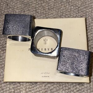 Pottery Barn Textured Napkin Ring Set